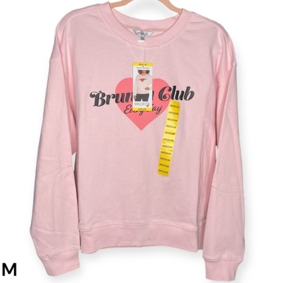 Wildfox “Brunch Club” Pink Oversized Crew Graphic Bubble Print Sweatshirt - Picture 7 of 8